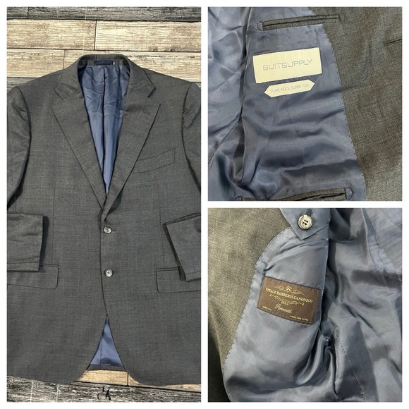 Suit Supply Vitale Barberis Canonico Super 110s Pure Wool Slim‎ Size 44US Blazer
